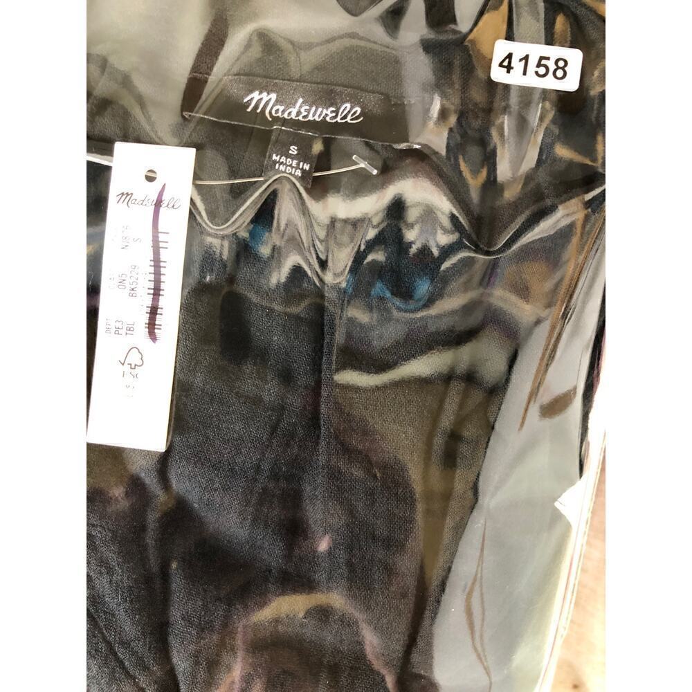 Madewell Crinkle Cotton Cover Up Mini Shirtdress Relaxed True Black NWT S - Picture 11 of 11